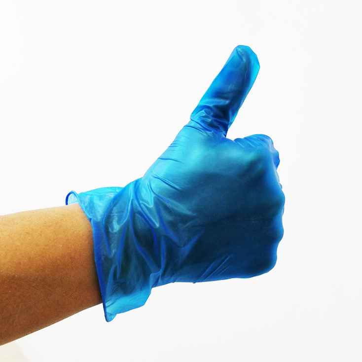 9” Blue Vinyl Examination Gloves