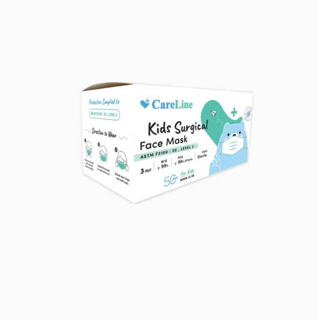 Careline 3 Ply Kid Surgical Face Mask