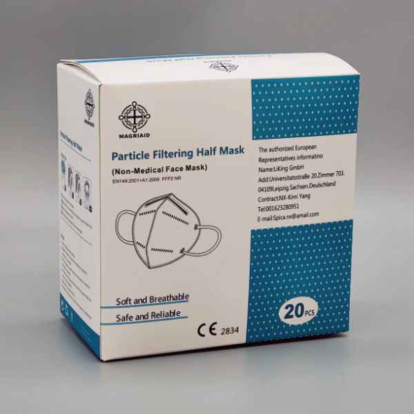 FFP2 protective mask without valve, black