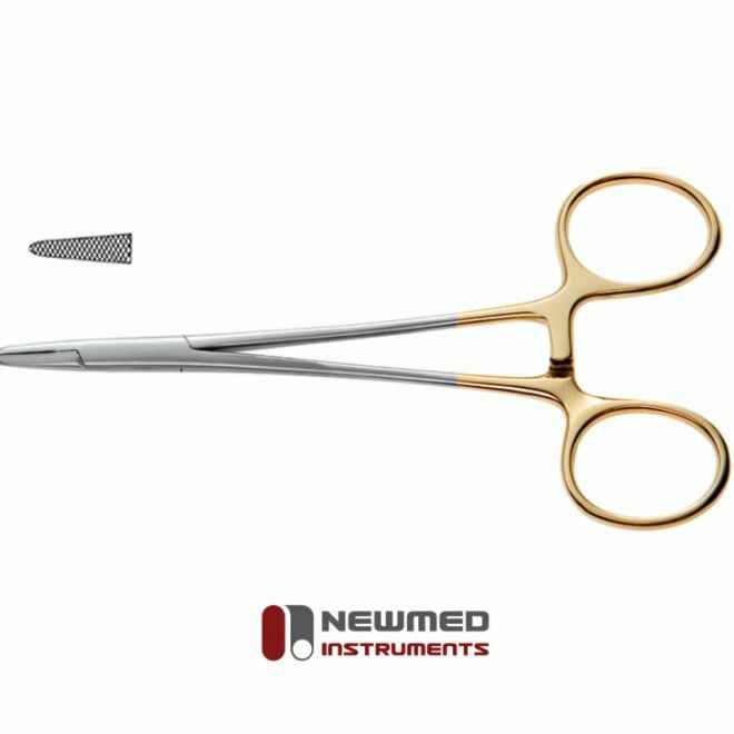 Baumgartner Needle Holder - Tungsten Carbide Serrated jaws, 5-1/2 (14cm)