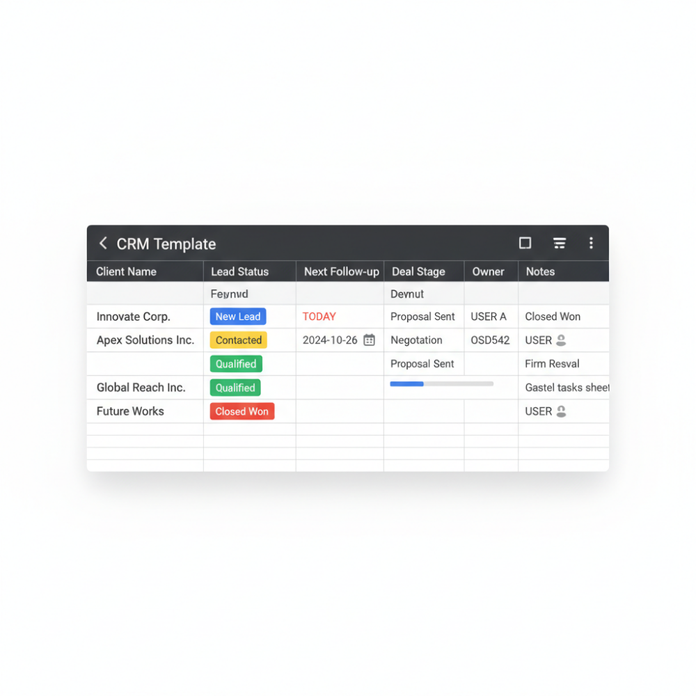 CRM Template for SMEs – Curanation